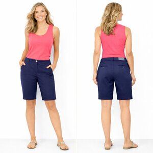 Talbots Perfect Short 9.5 Navy Petite 14P Chino Shorts Cotton Stretch NWT